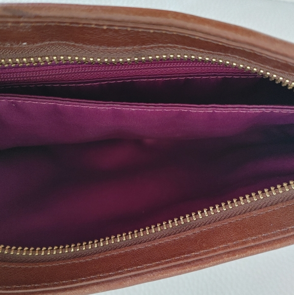 Coach Leather Wristlet with Laser Cut Detail - Rich Brown - OS - Picture 3 of 8